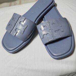 Tory Burch Blue Slide Sandals